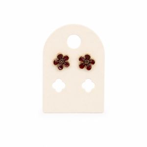 Boucles d’oreilles puces fleur IKITA vert émaillé - bijou Ikita unique