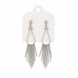 Boucles d’oreilles longues franges argentées - bijou Ikita unique