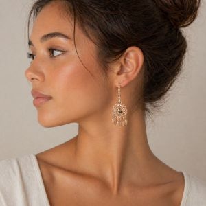 Boucles d’oreilles IKITA rosace doré rosé - bijou Ikita unique