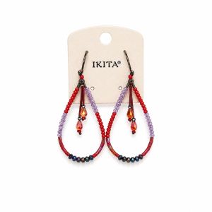 Boucles d’oreilles IKITA goutte perlée multicolore - bijou Ikita unique