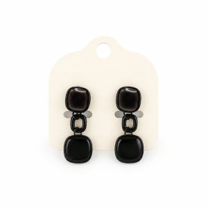 Boucles Ikita Noir Émail Chic - bijou Ikita unique