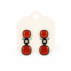 Boucles Ikita Rouge Émail - bijou Ikita unique