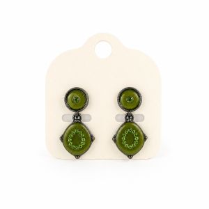 Boucles Ikita Vert Émail - bijou Ikita unique
