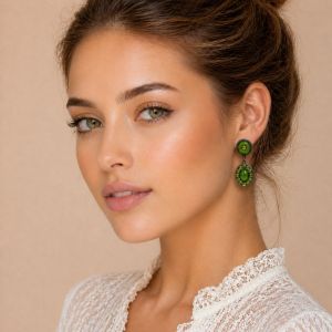 Boucles Ikita Vert Émail - bijou Ikita unique