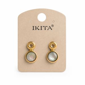 Boucles Ikita nacre dorée - bijou Ikita unique