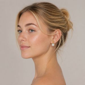 Boucles Ikita nacre dorée - bijou Ikita unique