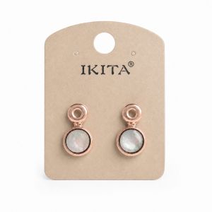 Boucles Ikita nacre dorée rosée - bijou Ikita unique