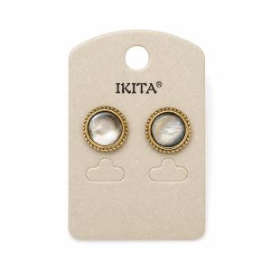 Boucles puces nacre dorée Ikita - bijou Ikita unique