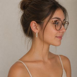 Boucles puces barre opale Ikita - bijou Ikita unique