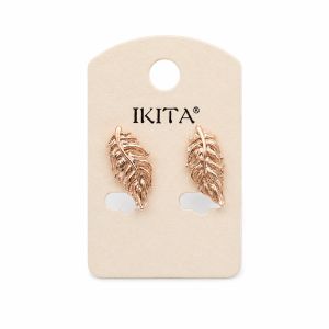 Boucles feuille doré rosé - bijou Ikita unique