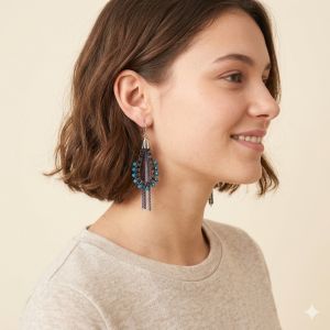Boucles Ikita Blue Cascade - bijou Ikita unique