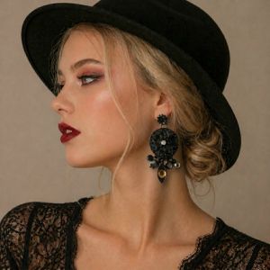 Boucles Ikita Noir Élégance - bijou Ikita unique