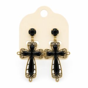 Boucles Ikita Croix Élégance - bijou Ikita unique