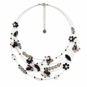 Collier multi-rangs perles noir IKITA - bijou Ikita unique