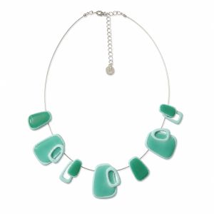 Collier émail vert graphique Ikita - bijou Ikita unique
