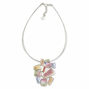 Collier pendentif mosaïque colorée Ikita - bijou unique