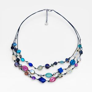 Collier multi-rangs perles colorées Ikita - bijou unique