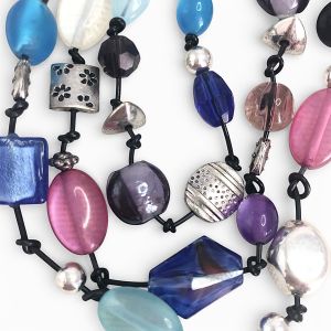 Collier multi-rangs perles colorées Ikita - bijou unique