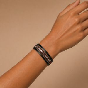 Bracelet Multi-Rangs Noir & Rouge Ikita - bijou Ikita unique