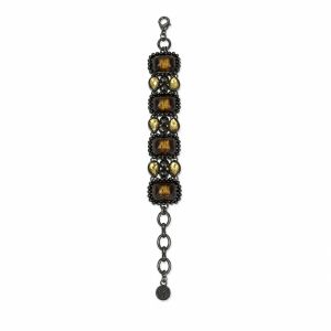 Bracelet Ikita noir pierres facettées - bijou Ikita unique