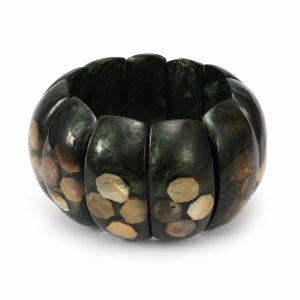 Bracelet large vert effet nacré - bijou Ikita unique