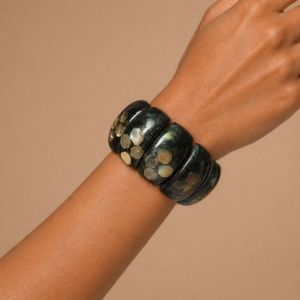 Bracelet large vert effet nacré - bijou Ikita unique