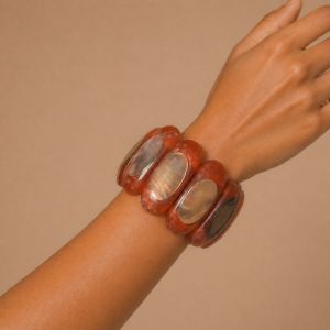Bracelet large corail nacré - bijou Ikita unique