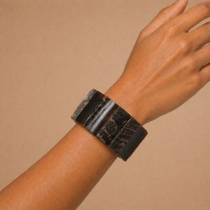 Bracelet large brun effet vintage - bijou Ikita unique