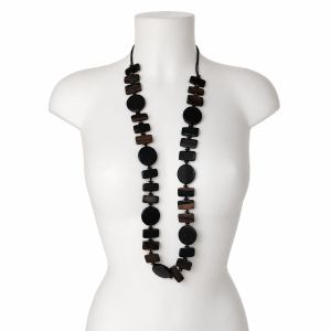 Collier long bois noir & brun Ikita - bijou Ikita unique