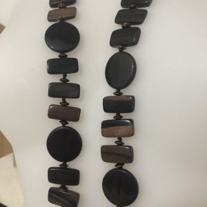 Collier long bois noir & brun Ikita - bijou Ikita unique