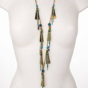 Collier long bohème turquoise IKITA - bijou Ikita unique