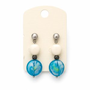 Boucles Ikita Perles Turquoise Élégance - bijou Ikita unique