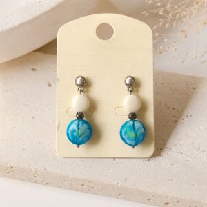 Boucles Ikita Perles Turquoise Élégance - bijou Ikita unique