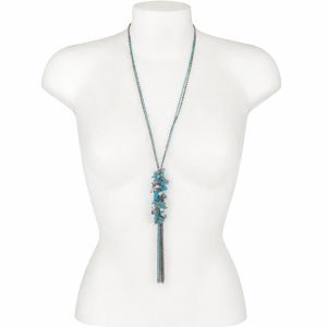 Collier long turquoise pampilles IKITA - bijou Ikita unique