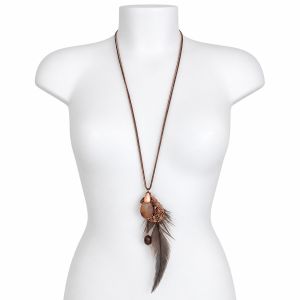 Collier long plume bohème - bijou Ikita unique