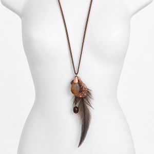 Collier long plume bohème - bijou Ikita unique