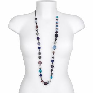 Collier long perles bleues IKITA - bijou Ikita unique