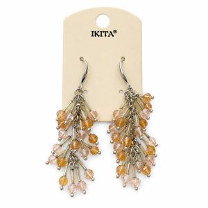 Boucles IKITA perles champagne - bijou Ikita unique