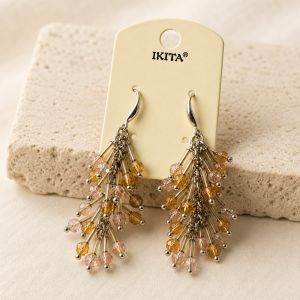 Boucles IKITA perles champagne - bijou Ikita unique