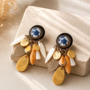 Boucles IKITA bohème éclat floral - bijou Ikita unique