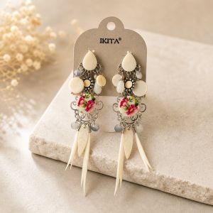 Boucles IKITA bohème plumes - bijou Ikita unique