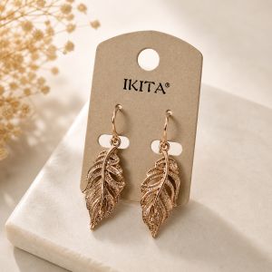 Boucles IKITA feuilles rosées - bijou Ikita unique