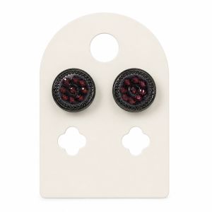 Boucles puces strass rouge IKITA - bijou Ikita unique