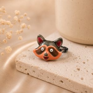 Bague Raton Laveur Émaillée - bijou Ikita unique