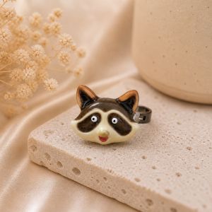 Bague Raton Laveur Émaillée - bijou Ikita unique