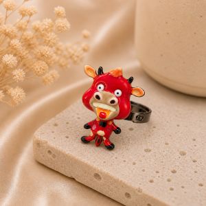 Bague Vache Rouge Fantaisie - bijou Ikita unique