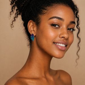 Boucles Feuille Émail Multicolore - bijou Ikita unique