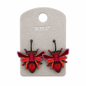 Boucles Abeille Rouge Éclatante - bijou Ikita unique