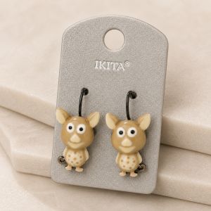 Boucles Petit Animal Beige - bijou Ikita unique