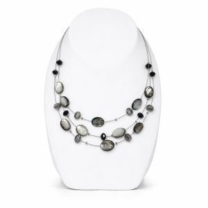 Collier multi-rangs opale grise - bijou Ikita unique